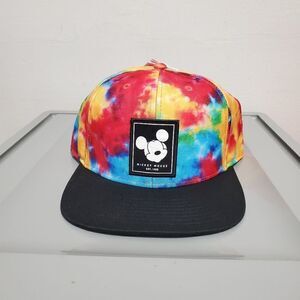 NEFF Disney Collection Mickey Mouse Black Tie Dye Snapback Trucker Hat Cap NWT
